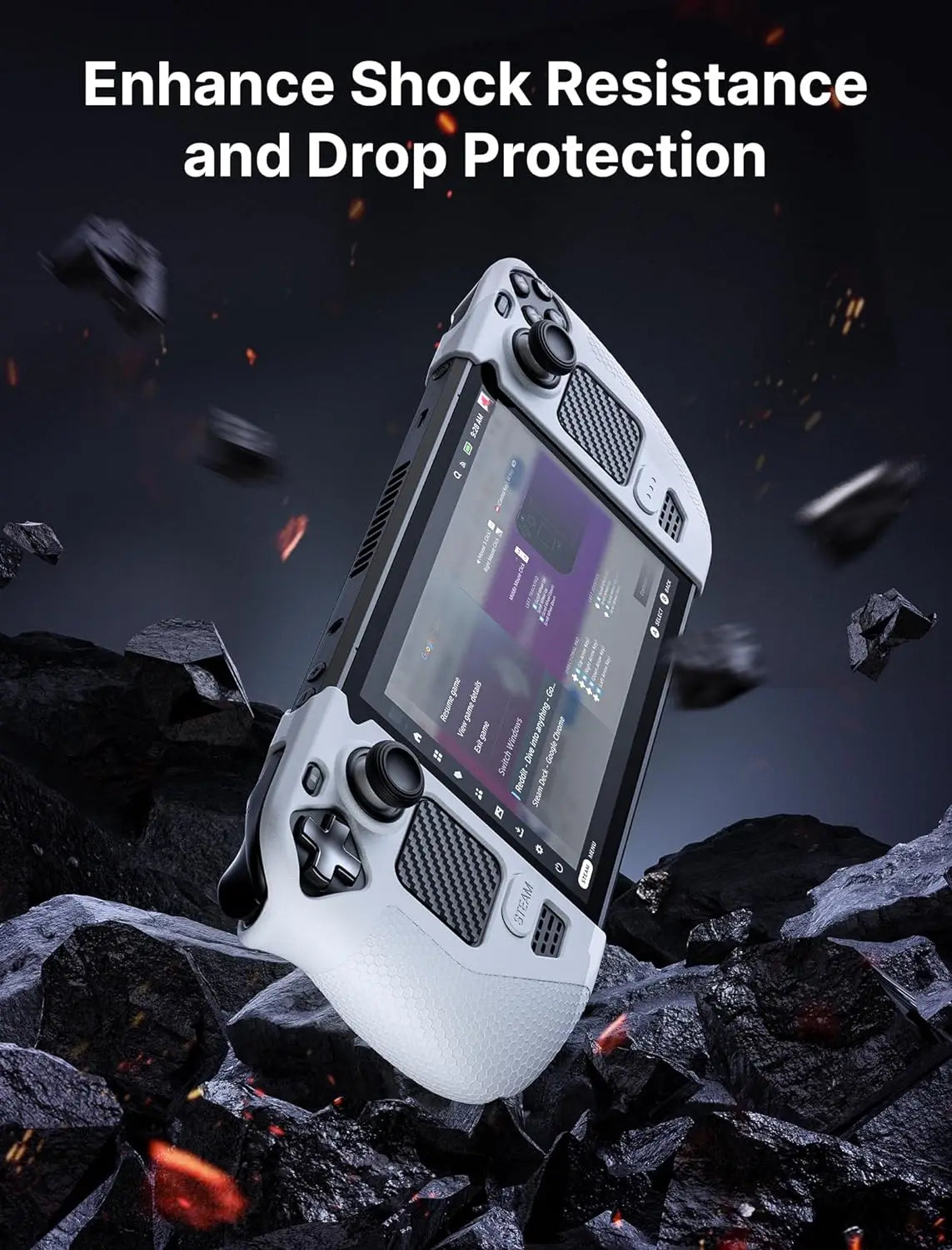 Silicone Grip Protection Case for Steam Deck OLED, Steam Deck OLED Grip, Steam Deck OLED GripSkin, GripArmor Silicone Sleeve Set