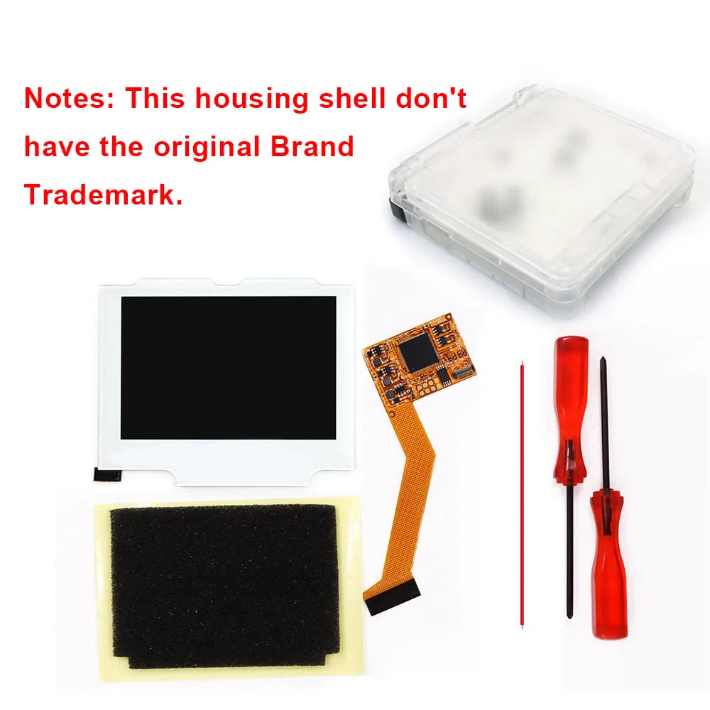 HISPEEDIDO For GBA SP V2 Screen Set IPS LCD Backlight Screen High Brightness Laminated Display LCD Set W/Housing