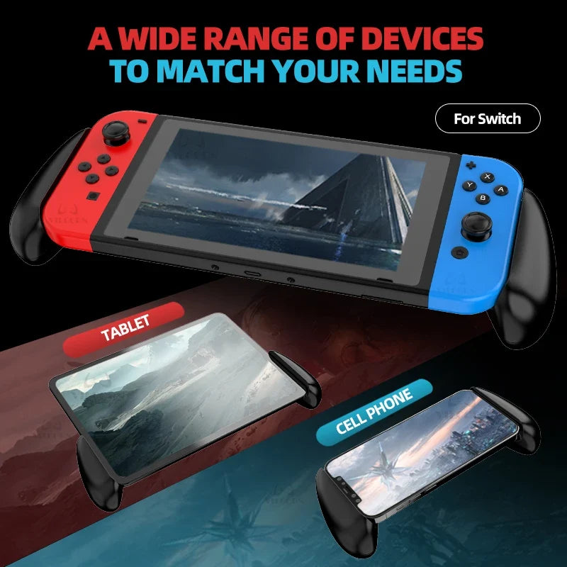 Stretchable Hand Grip For Switch 1/Oled/Lite Handheld Bracket Console Protective Case Stand Holder with 2 Thumbstick Grip Caps