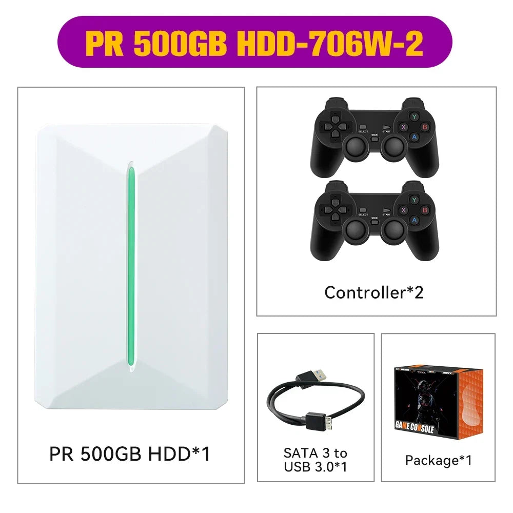 JMachen 500GB Retrobat HDD for PC/Laptop, 38200+ Games, PS2 Emulator
