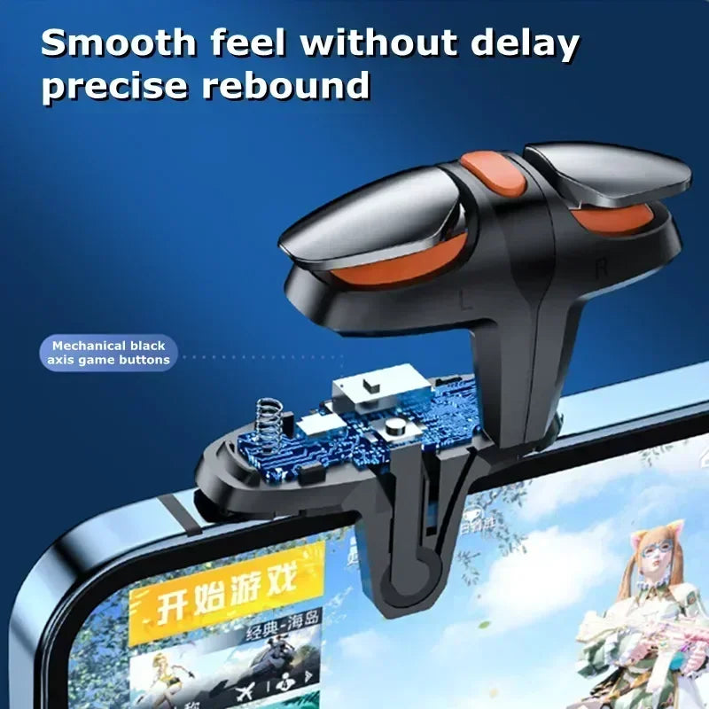 JS68 Mobile Phone 4 Finger Game Trigger for PUBG, iOS and Android