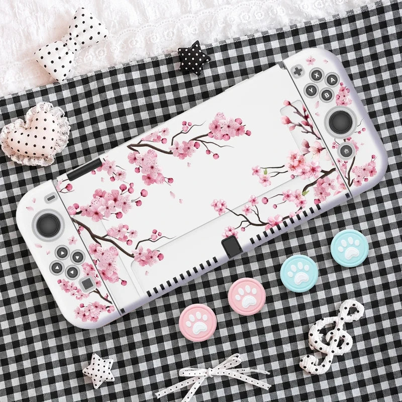 Soft TPU Case for Nintendo Switch OLED & Switch, 4 Thumb Grips