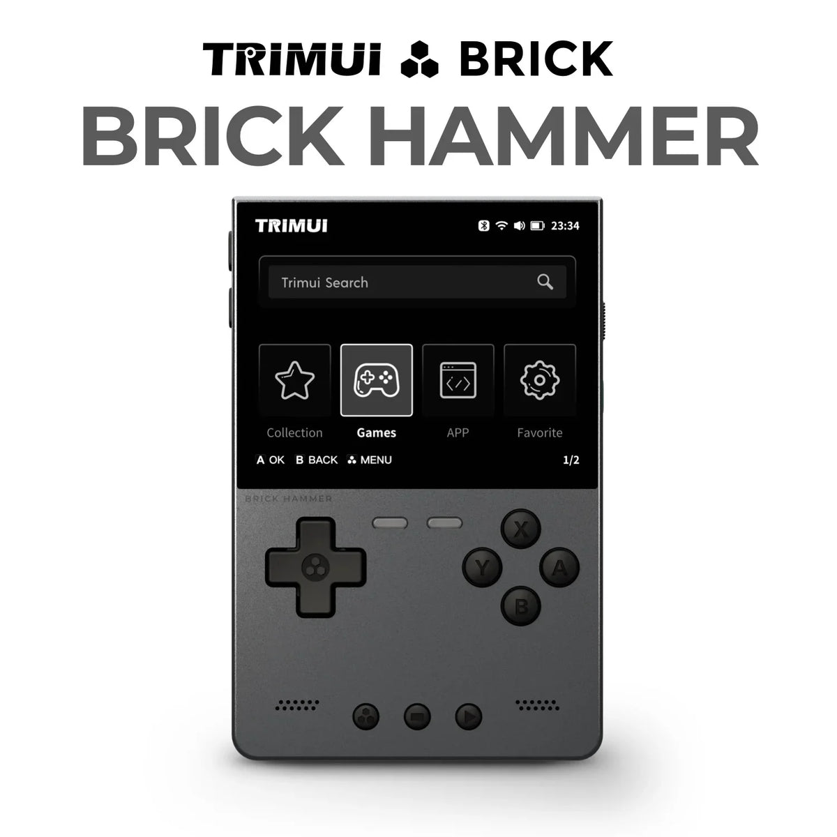 Trimui Brick Hammer 3.2 Inch IPS Retro Handheld, Metal Body