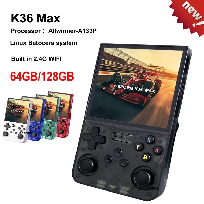 K36 Max Retro Handheld Game Console 4-Inch IPS, 10000+ Games