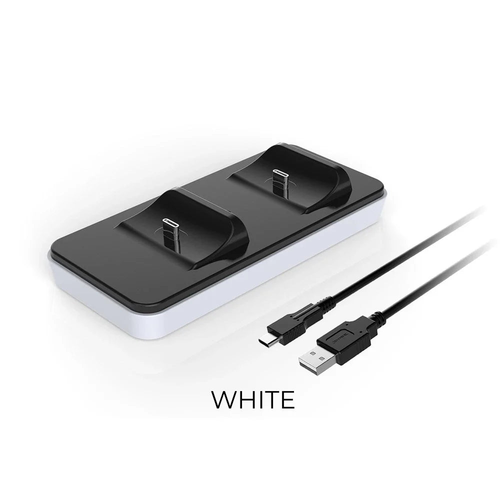 Compact PS5 Controller Charging Dock, Simple Small Contact Charger Stand for PS5 Gamepad, Space‑Saving Desktop Charging Station