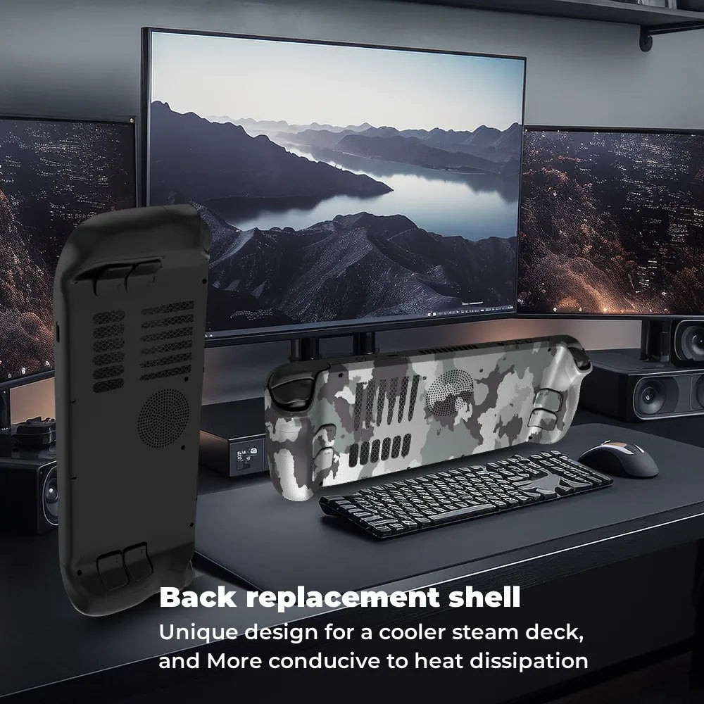 Replacement DIY Back Shell with Cooling Vents Heat-Dissipation Back Housing Case Plates Cover for Steam Deck/Steam Deck OLED
