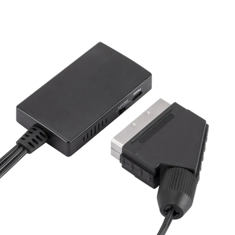 MnnWuu SCART to HDMI Converter with Cable 1080P Scart in HDMI Out HD 720P/1080P Switch Video Audio Converter Adapter for HDTV