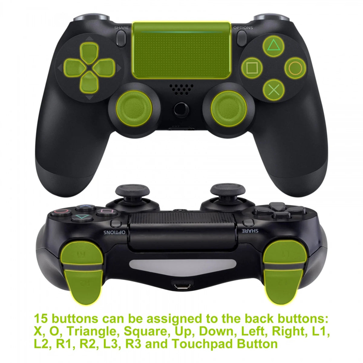eXtremeRate Dawn Remappable Remap Kit for ps4 Slim Pro Controller JDM 040/050/055 w/ Back Shell & 4 Back Buttons