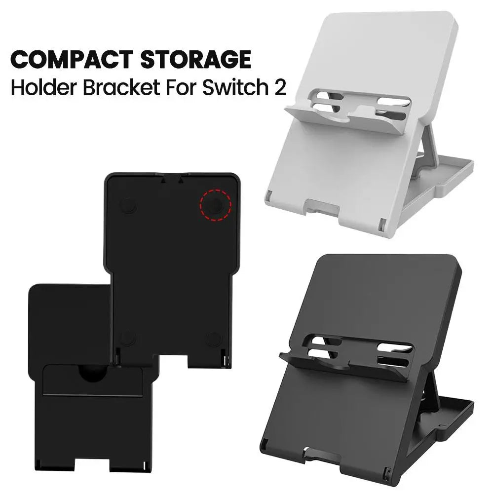 Foldable Stand for Nintendo Switch 2 OLED Lite 4-Level Adjustable Holder with 5 Game Card Slots Charging Port