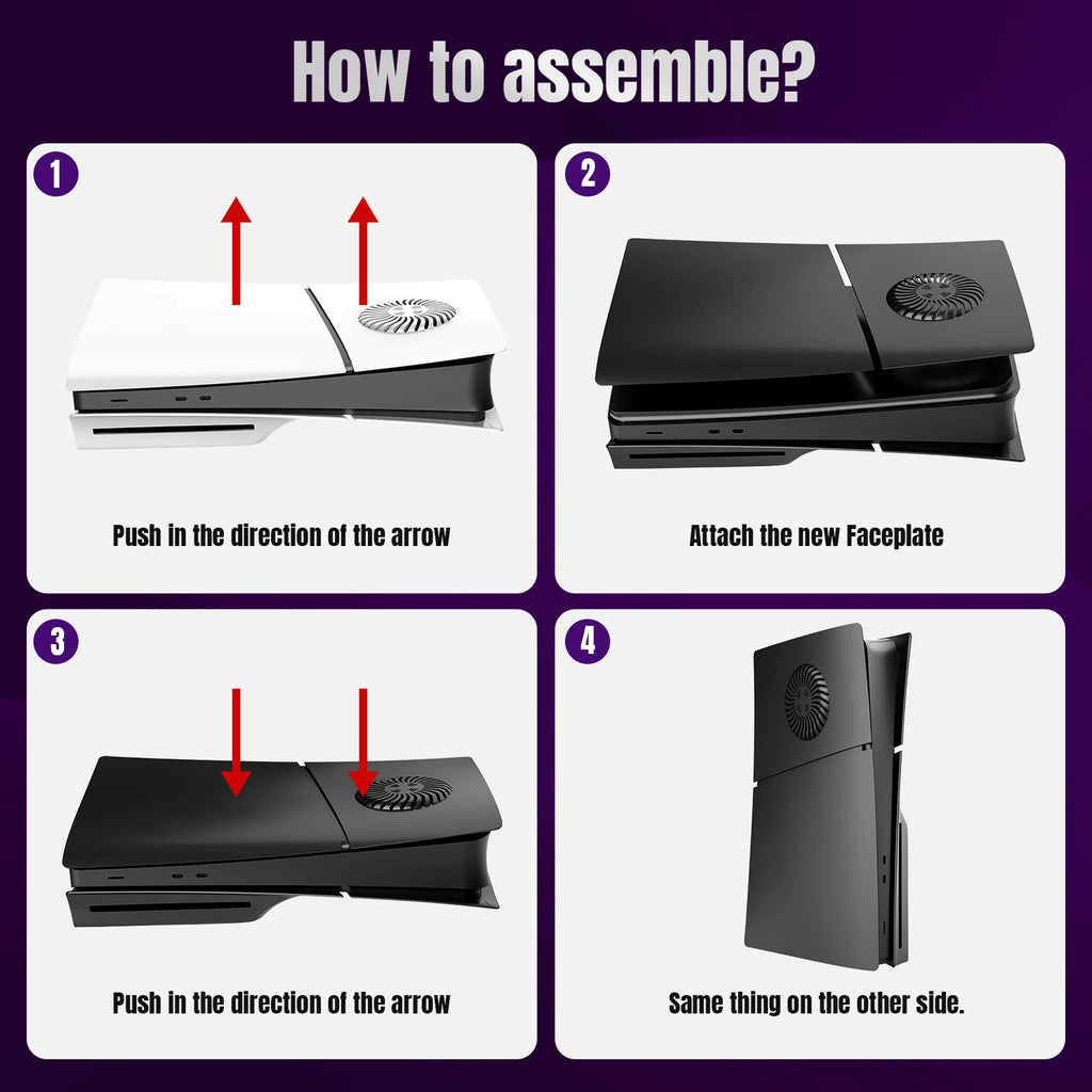 Face Plates for PS5 Slim with Cooling Vents Anti-Scratch Slim Cover Premium ABS Replacement Shell for PS5 Slim Disc Version