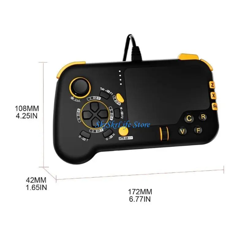 E65E Gaming Controller, PC Gamepad with Large Trackpad, USB
