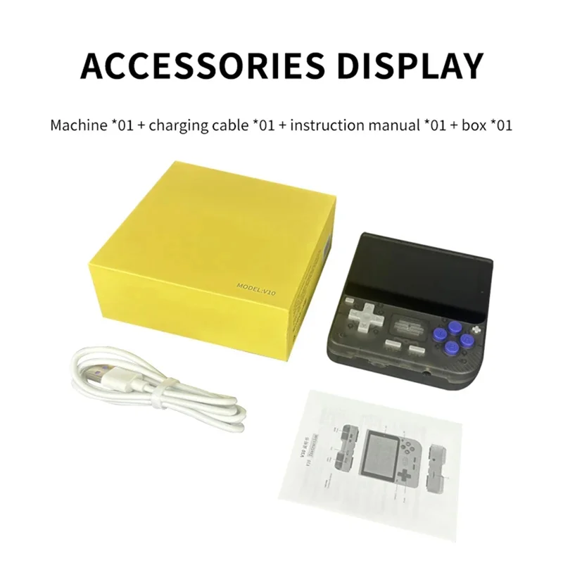 ABSY V10 Retro Handheld Game Console Linux, Supports 3D Emulators