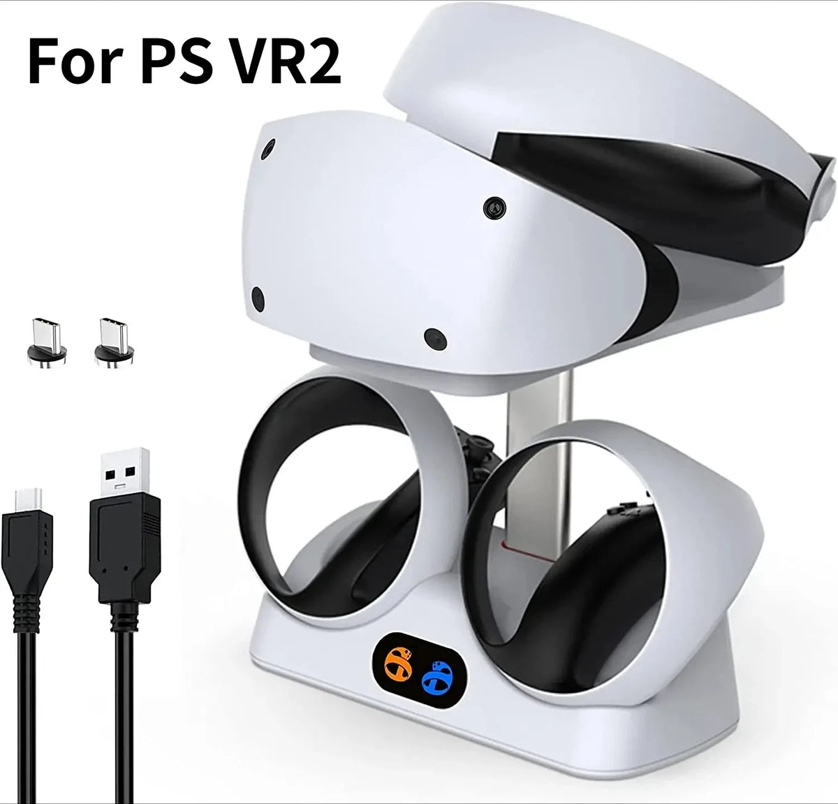 Charging Station Base for PSVR2 Controller VR Headset Display Stand Dual Handle Charge for PS VR2 Playstation VR2 Accessories
