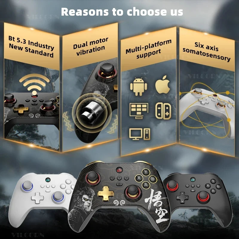 VILCORN FPS Wireless Pro Gamepad Micro Motion Hall Trigger for PC