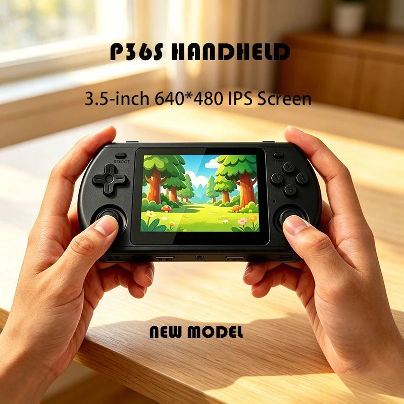 NEW P36S 100GB Video Handheld Game Console Retro 3.5-inch IPS 640*480 Screen Open Source Linux 3000 mAh Battery Children's Gifts
