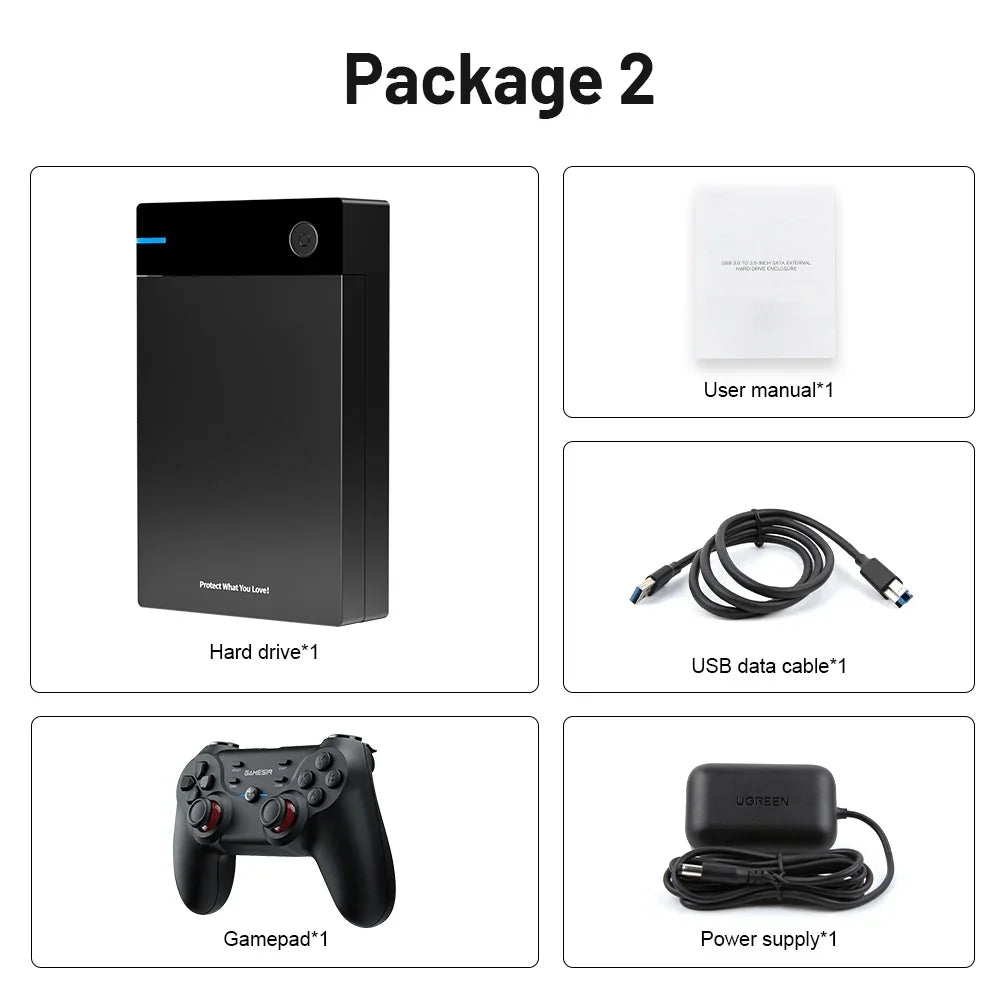 KINHANK 12TB Launchbox HDD for PC, 45000+ Games, PS2/PS3 Emulators