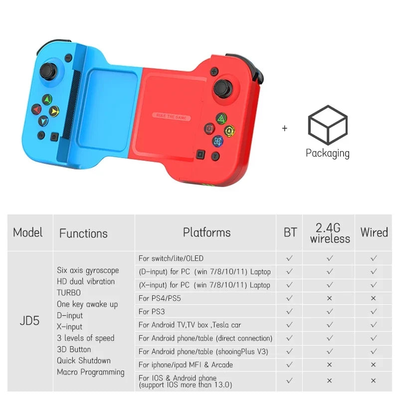 VILCORN Stretchable Mobile Controller D5 D3S for Phone & Switch
