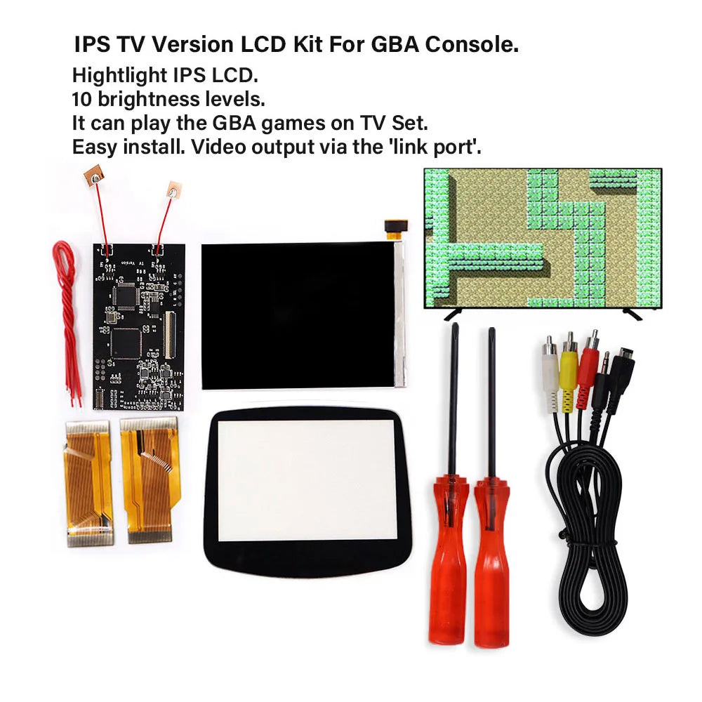 IPS V2 TV LCD For GBA Backlight Kit Video Output For Game Boy Advance GBA Console