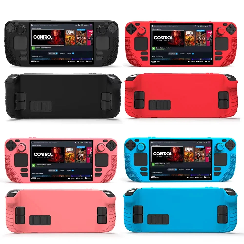 Steam Deck Standing Silicone Case with 2 Pairs Thumb Grips