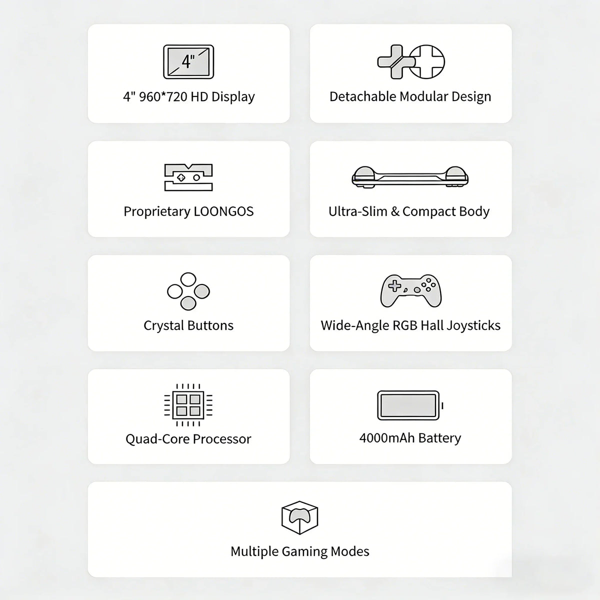 MINILOONG POCKET 1 Handheld Game Console 4'' IPS Screen HD Output Open Source Systems OTA Upgrades LOONG OS New Console POCKET1