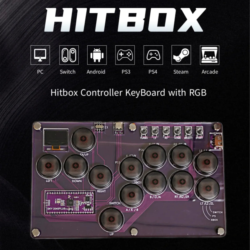 Slimbox Mini Hitbox Leverless Controller for PC/PS3/PS4/Switch