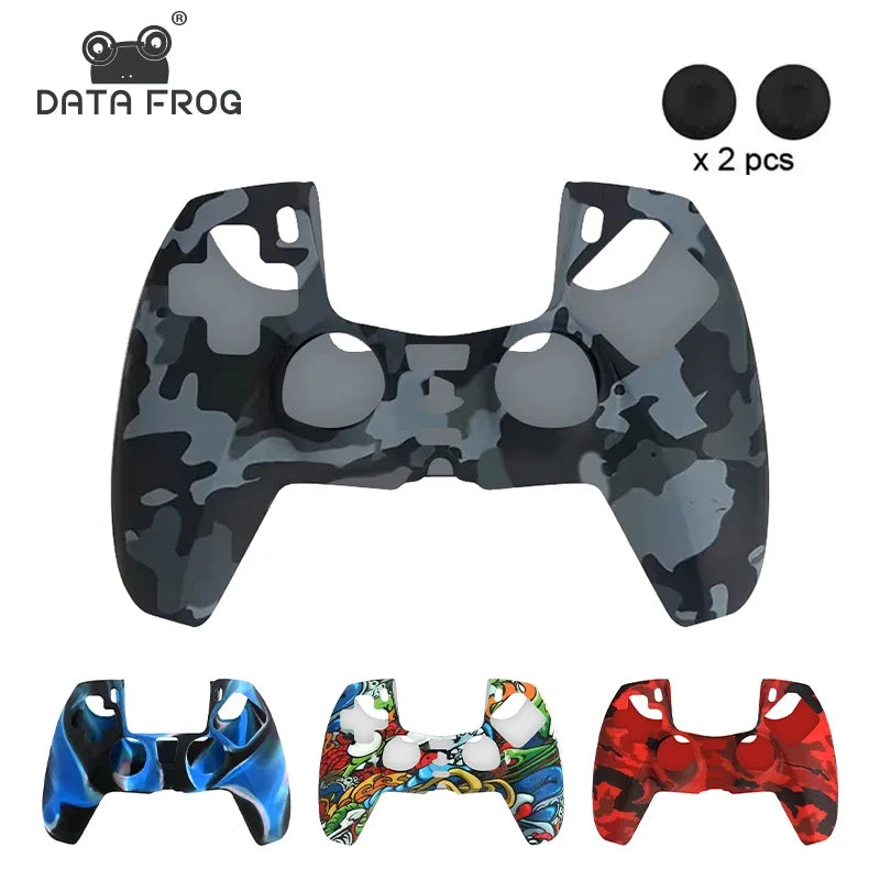DATA FORG Camouflage Silicone Grip Cover for PS5 Controller, Anti-Slip Protective Skin Game Controller Accessories