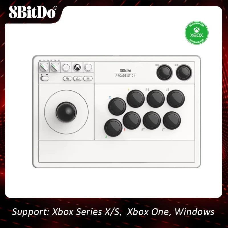 8BitDo Arcade Stick Microsoft Officially Licensed For Xbox Series X/S Xbox One and Win10 Wireless 2.4G/Wired USB-C Arcade Stick