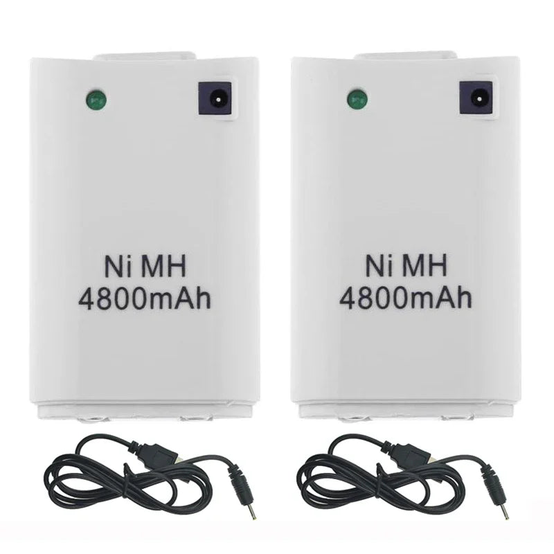 Battery For Xbox 360 Gamepad Battery 2-in 1 4800mAh Rechargeable Gamepad Ni MH Battery For Xbox 360 Controller Console Battery