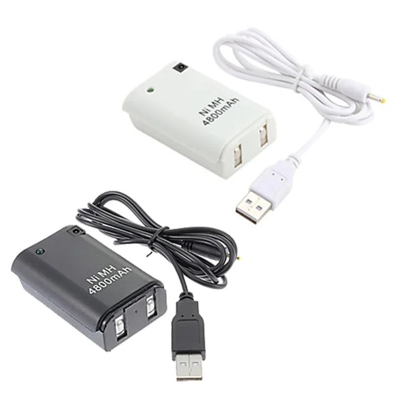 Battery For Xbox 360 Gamepad Battery 2-in 1 4800mAh Rechargeable Gamepad Ni MH Battery For Xbox 360 Controller Console Battery