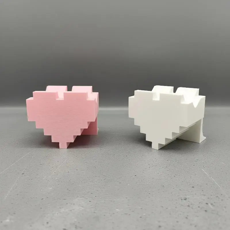3D-Printed Pixel Heart Controller Stand for Desktop