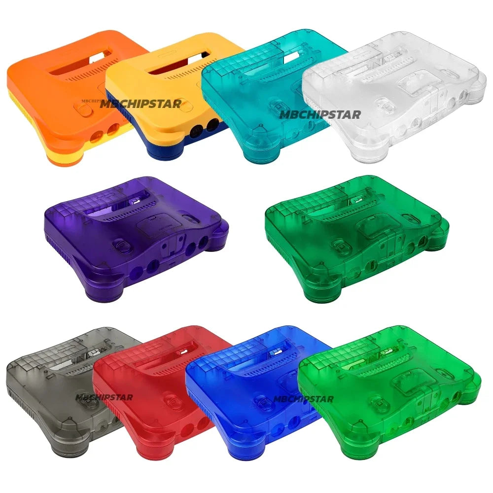 Translucent Clear Replacement Housing Shell 10 Optional Colors Fit All Region for N64 Classic Retro Video Game Console Case