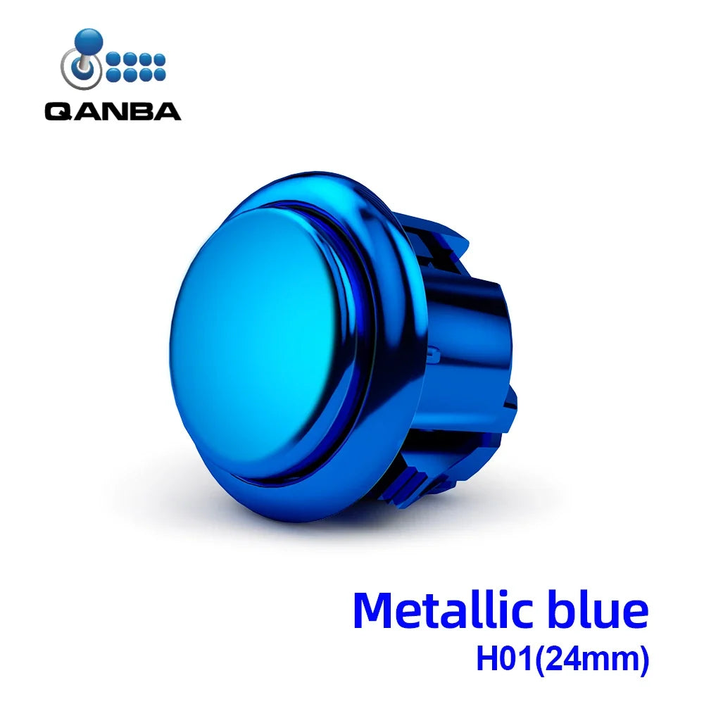 QANBA Gravity KS Arcade Buttons Metallic Color 24mm Mechanical Pushbutton Switch Plated Buttons DIY Parts