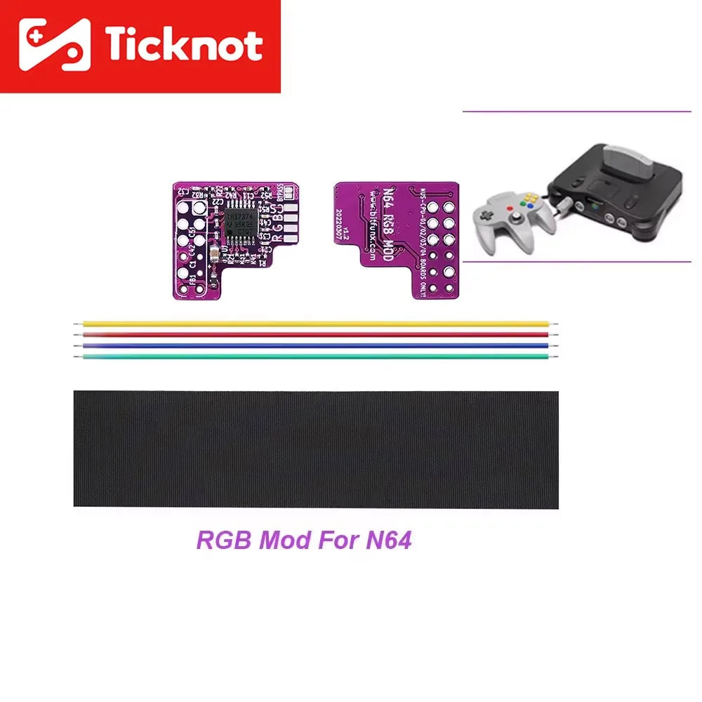 N64 NTSC RGB Modification Kit with RGB Cable Options