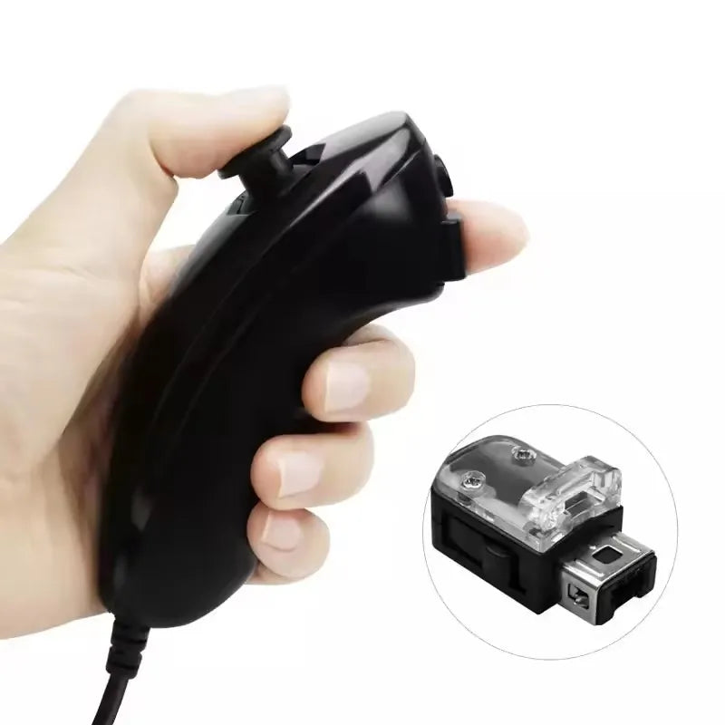 1pcs Left Hand Curved Game Handle Controller Nunchuk for Nintendo Wii Gamepad Nunchuck Game Controller Joystick for Nintend Wii