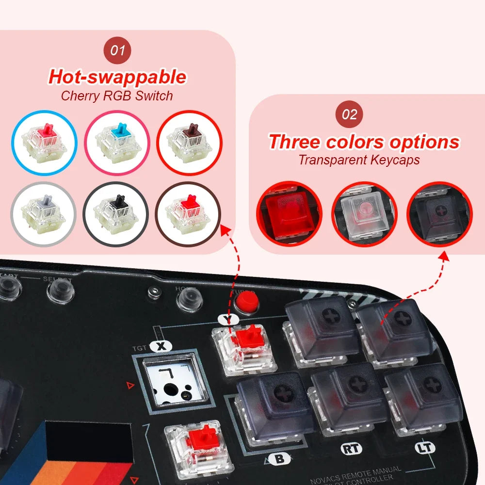Mini HitBox Controller SOCD Arcade Stick Keyboard RGB Cherry Switch For PC Android PS4 Misterfpga