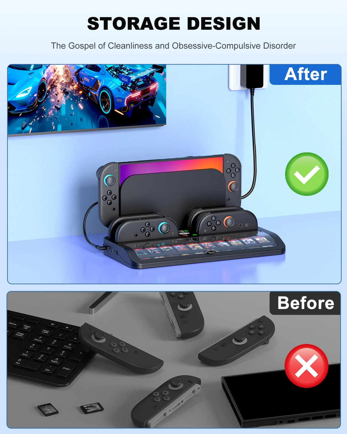 BEBONCOOL Dock for Nintendo Switch 2 with 20 Game Card Slots