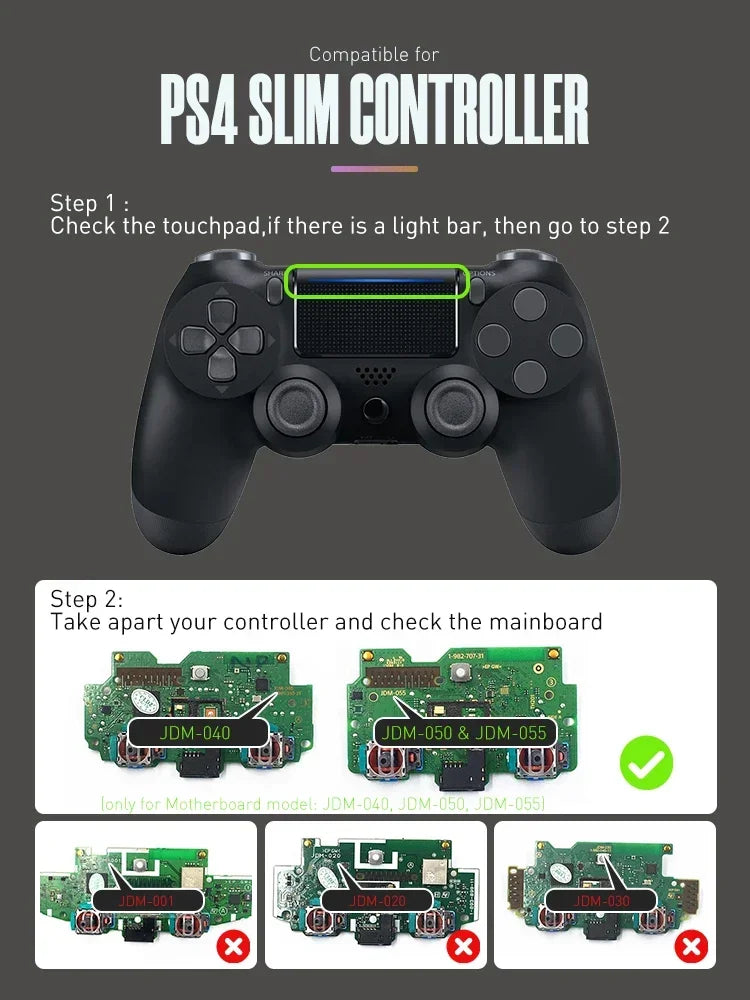DATA FROG Replacement Front Housing Shell Controller Front Case For PS4 Slim DIY Chrome Plating Game Accessories