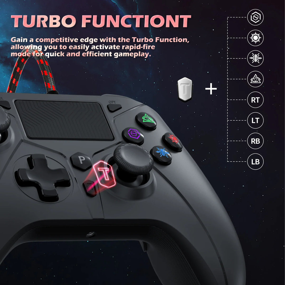 Bonadget Gamepad For PS5/ps4 Console Wire Controller With Turbo Touchpad Hall Trigger, Vibration Headphone Function Game