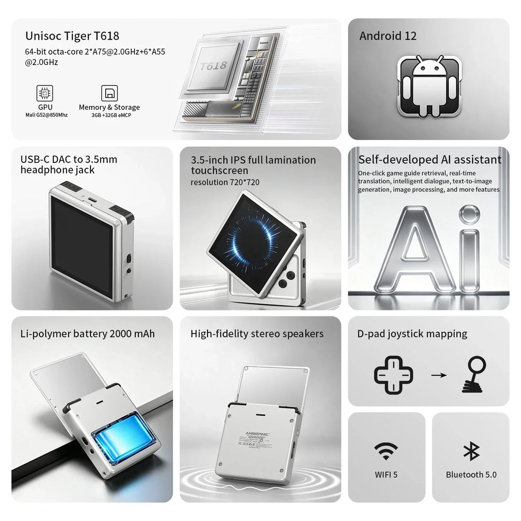 Anbernic RG Rotate Android Handheld, 3.5-inch Rotating Screen