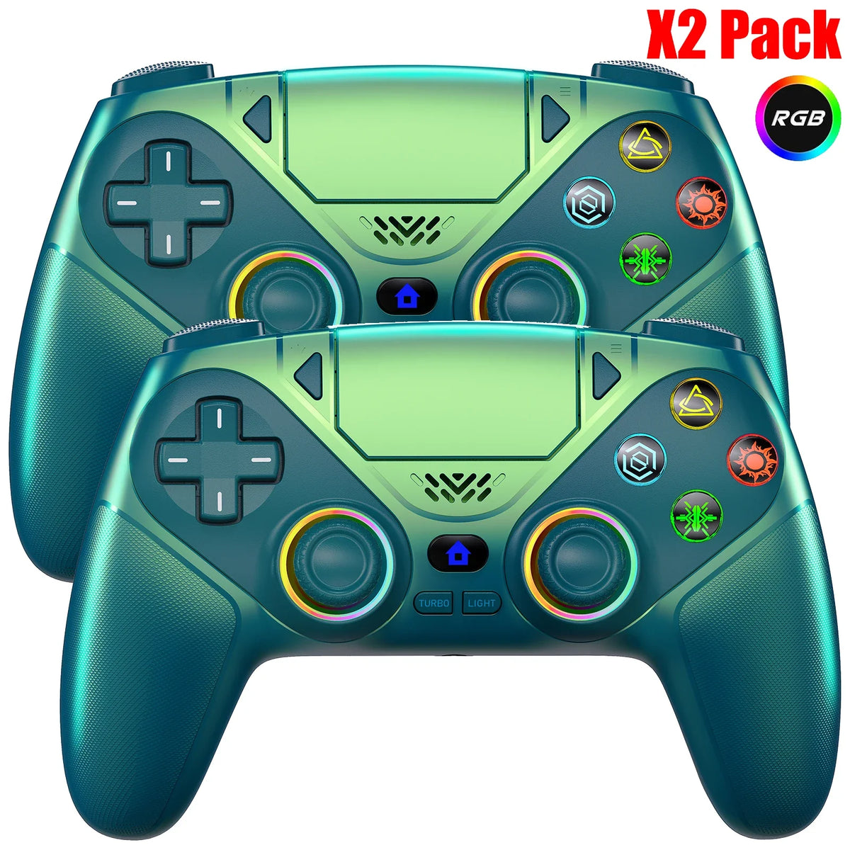 Controller For Playstation 5 PS5/PS5 Pro/Slim/PC,RGB Wireless BT Game Joystick Hall Effect 6 Axis Gyro Dual Shock Turbo Gamepads