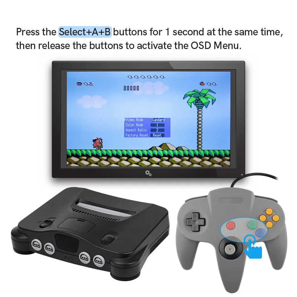 Digital N64 HDMI Mod Kit with OSD Menu and 8 Color Modes