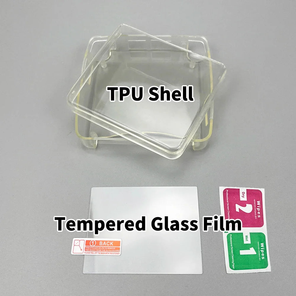 Clear Protective Cover Case Hard Shell Housing For GBA SP Game Console Crystal Cover Case TPU Shell Screen Protector Film