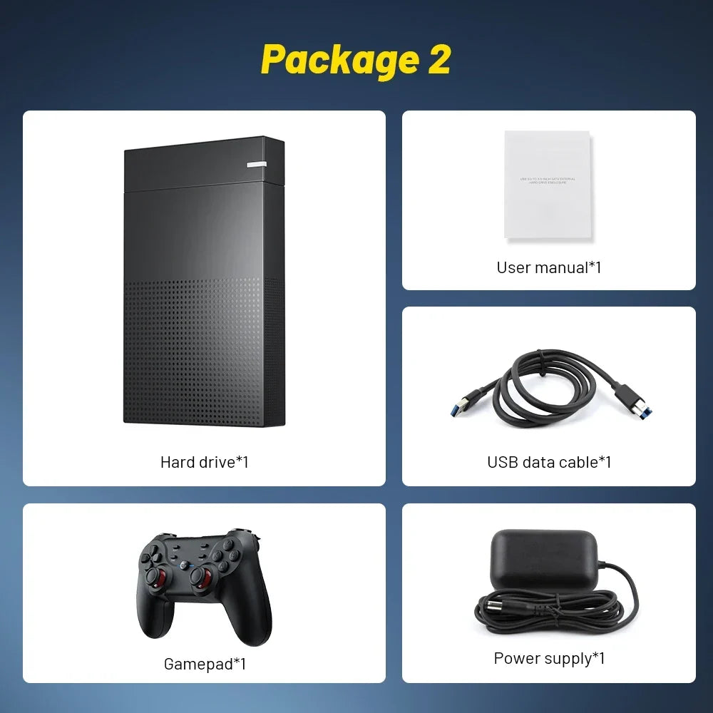 KINHANK 4TB Retro Gaming HDD, 75000+ Games, PS2-PS5 Emulators