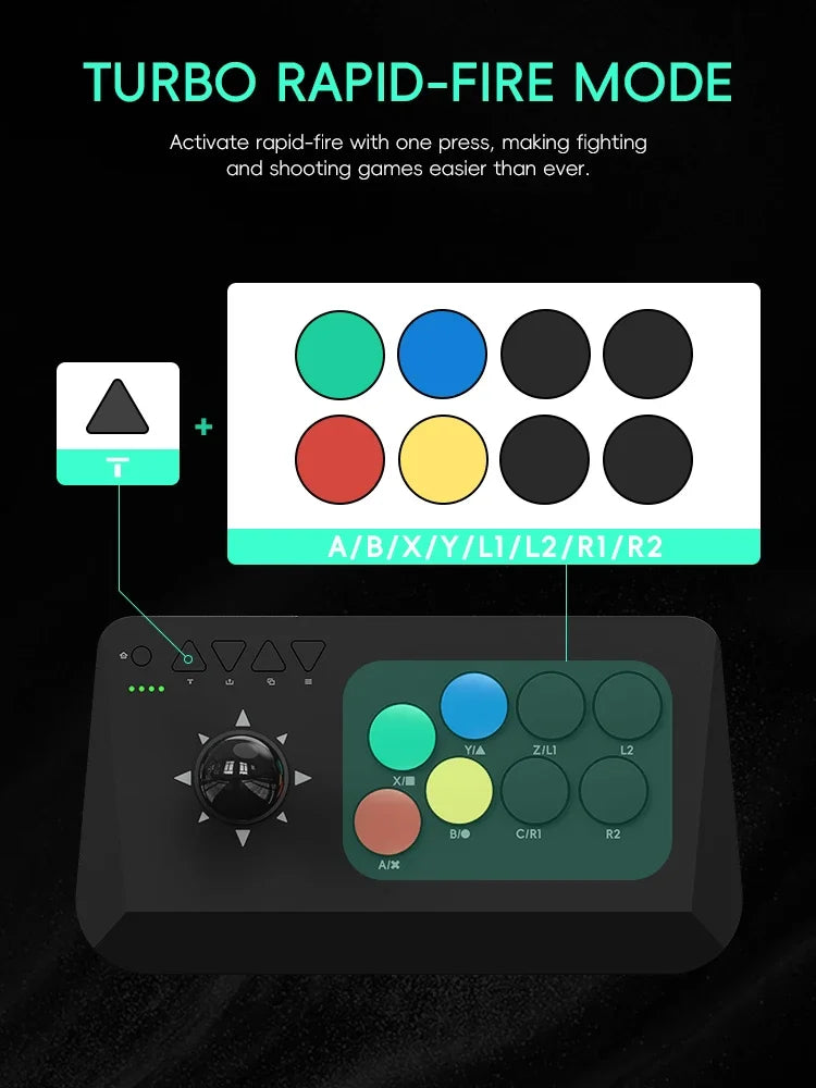 Data Frog Wireless Y3A Max Arcade Stick Fight Joystick for PC TV Box Multi-System Universal Fighting Game Controller