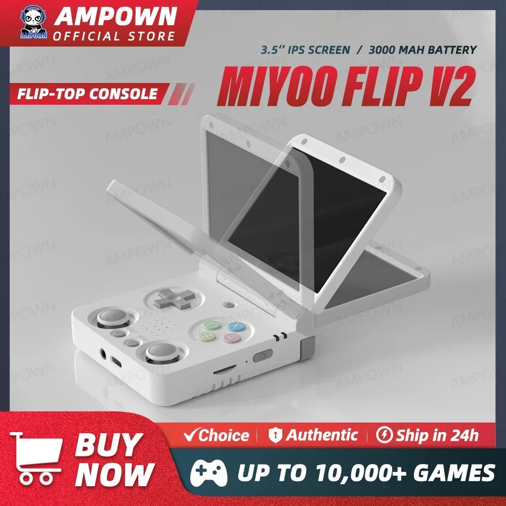 Miyoo Flip V2 Handheld Game Console 3.5 Inch IPS Onion OS