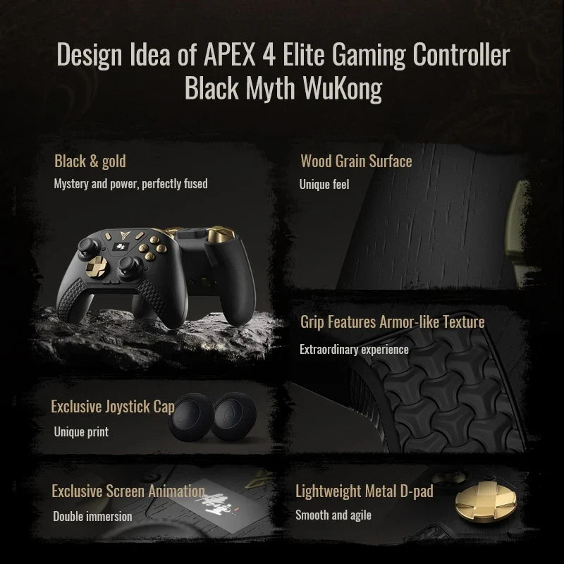 Flydigi APEX 4 Black Myth Wukong Edition Wireless Controller, 2000Hz Force Feedback, Switch PC