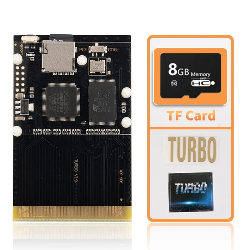 1000 in 1 HuCard Game Cartridge With 8GB Micro SD Card For PC Engine TurboGrafx-16 PCE-1000 GT Handheld Retro Game