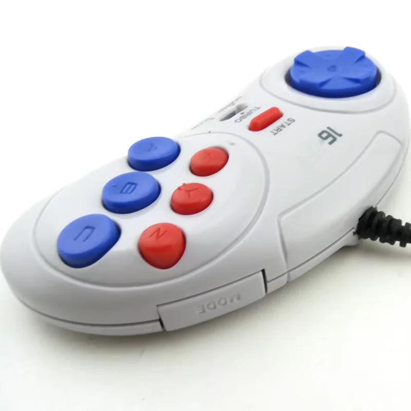 6-Button Wired Gamepad for Sega Genesis / Mega Drive, 16-Bit