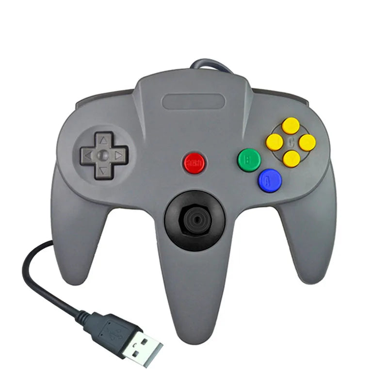 Wired USB Game Controller N64 Shape Gamepad Classic N64 Style Joystick for PC Computer Retro Video Game Playing Plug and Play