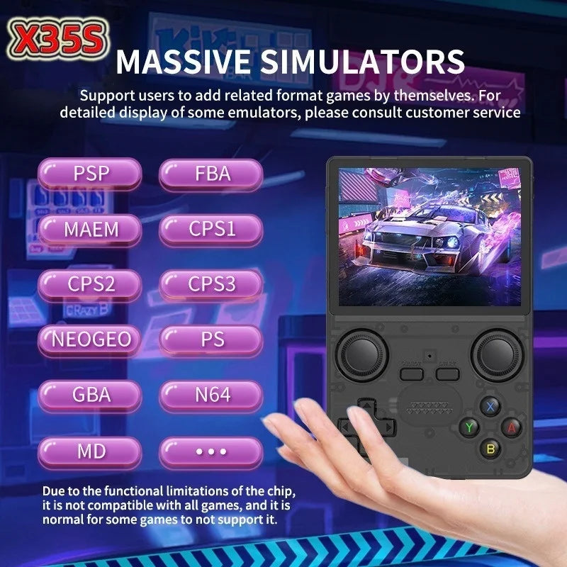 Powkiddy X35s Retro Handheld Game Console 3.5 Inch Ips Vertical Screen Rk3556 Chip Hall Joystick Powkiddy Os For Home Travel